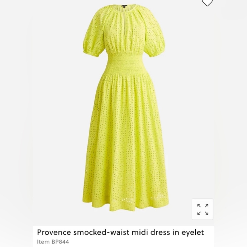 Jcrew Provence smocked-waist midi dress in eyelet NWT size Small